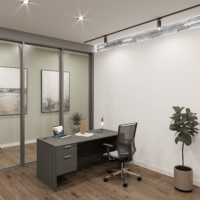 New Single Pedestal Desk Gray