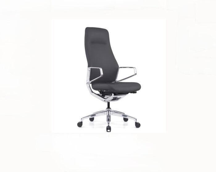 New Veneto | Executive High Back Chair with Polished Aluminum Frame