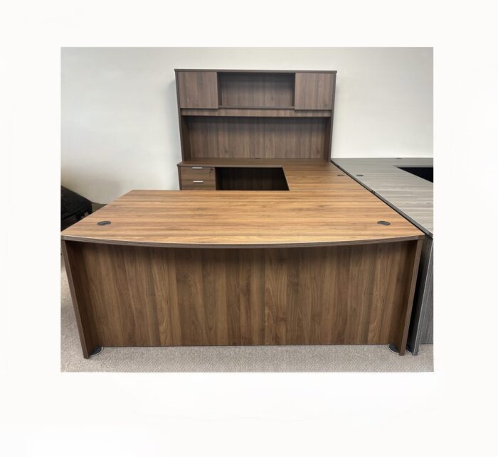 New Bowfront U-Shape Desk (Walnut)
