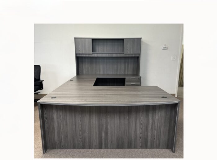 New Bowfront U-Shape Desk Gray