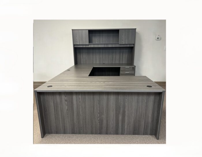 New U-Desk w/ Hutch and Wood Doors
