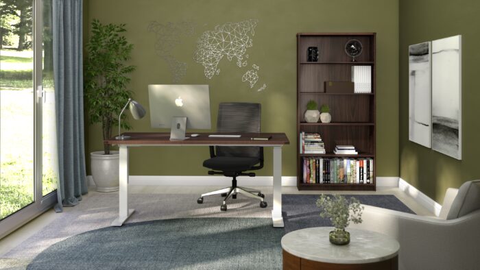 New iRize Home Office in Walnut with White Base