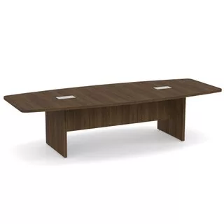 Expandable Boat Shaped Conference Table with Slab Base 10'- 30' - Image 6